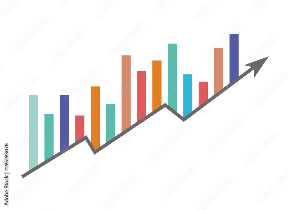 arrow and bars growth icon vector illustration design arrow and bars growth icon vector illustration design
