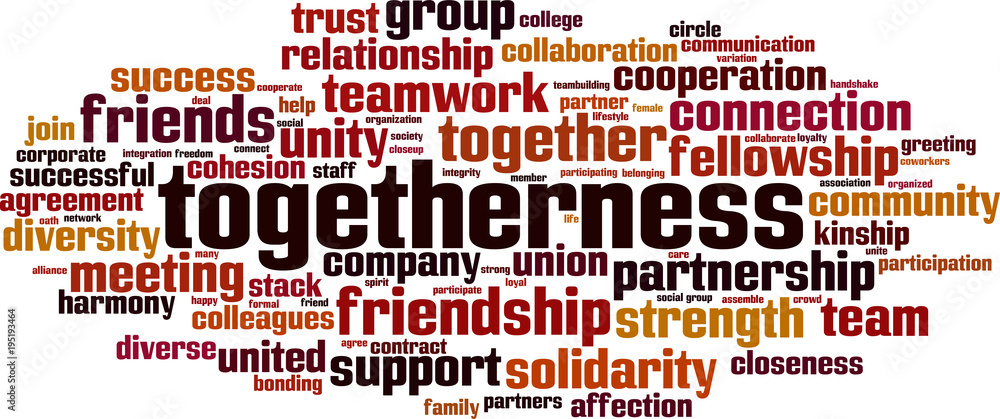 Togetherness word cloud