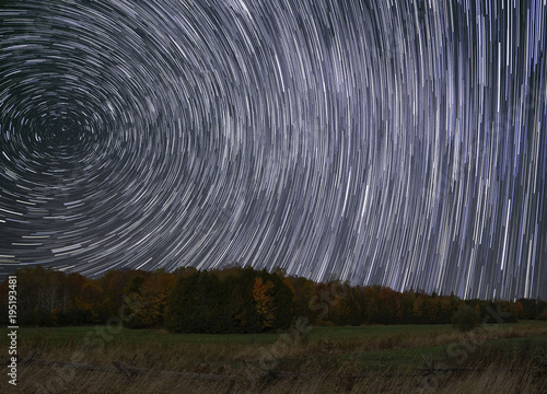 Star Trails in Autumnal Ontario