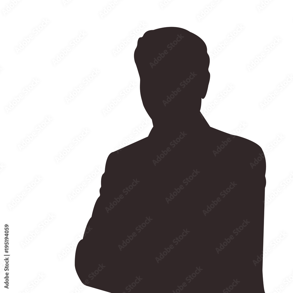 Silhouette of man vector illustration.  