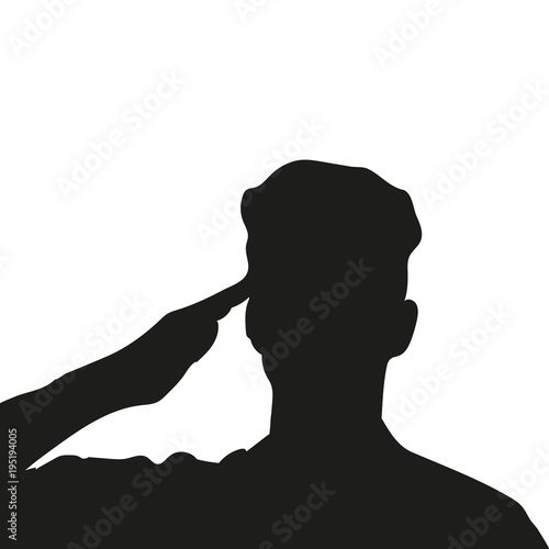 Silhouette of an unknown soldier. 