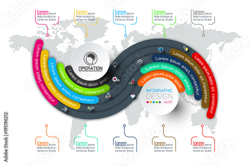 Business Infographics circle origami with shadow style Vector illustration.