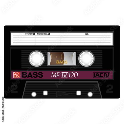Vintage audio cassette tape  realistically looking design.