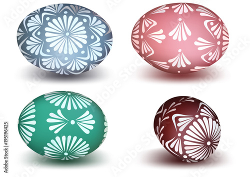 Painted Easter Eggs - Decorated Eggs Illustration, Vector © Roman Dekan