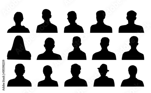 Head silhouettes profile icons