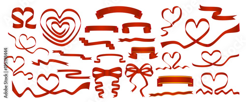 Wallpaper Mural Vector set of red ribbons Torontodigital.ca