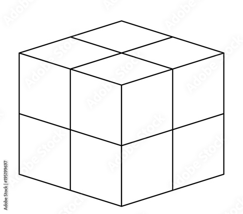 cubic matrix geometric icon vector illustration design