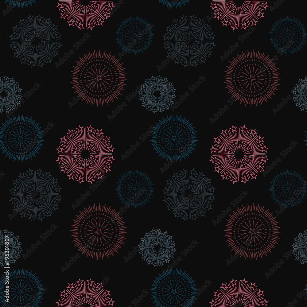 Firework illusion seamless pattern. Suitable for screen, print and other media. Firework illusion seamless pattern. Suitable for screen, print and other media.