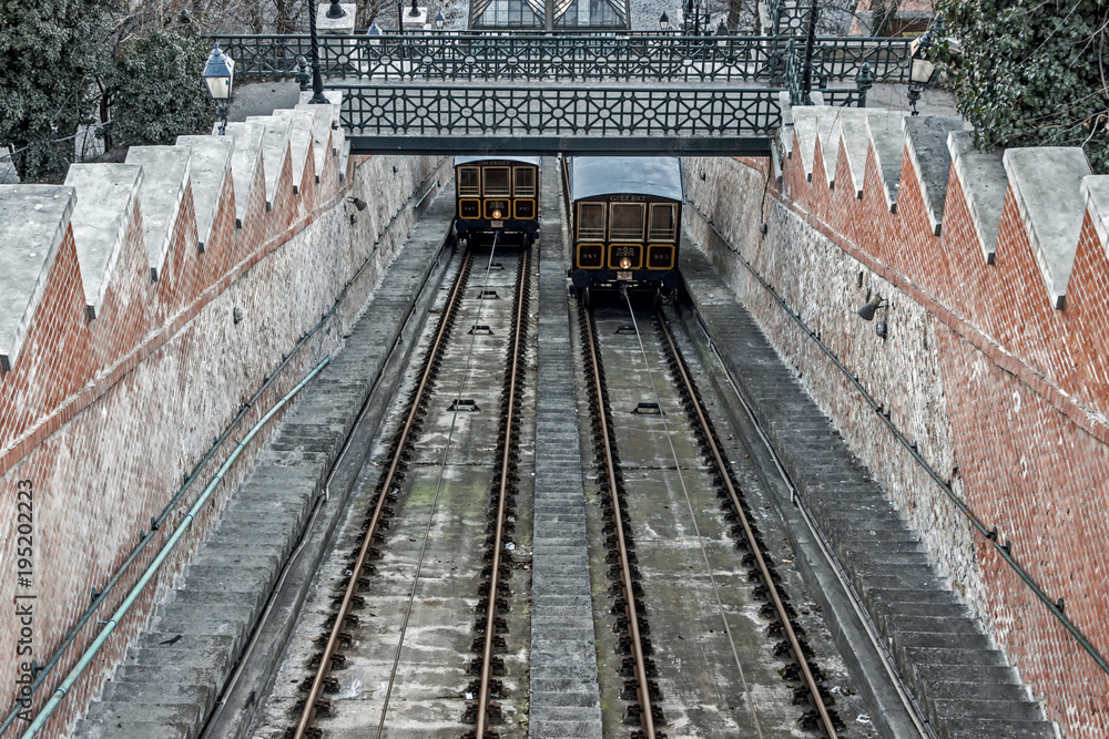 Fototapeta premium Elevator to buda castle in Budapest