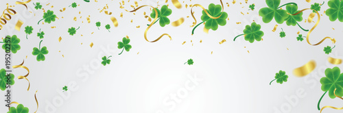 Celebration Happy St. Patrick's day lettering on sparkling dark green clover shamrock on transparent background. Art design festive fun decor glitters. Abstract concept graphic tinsel element .