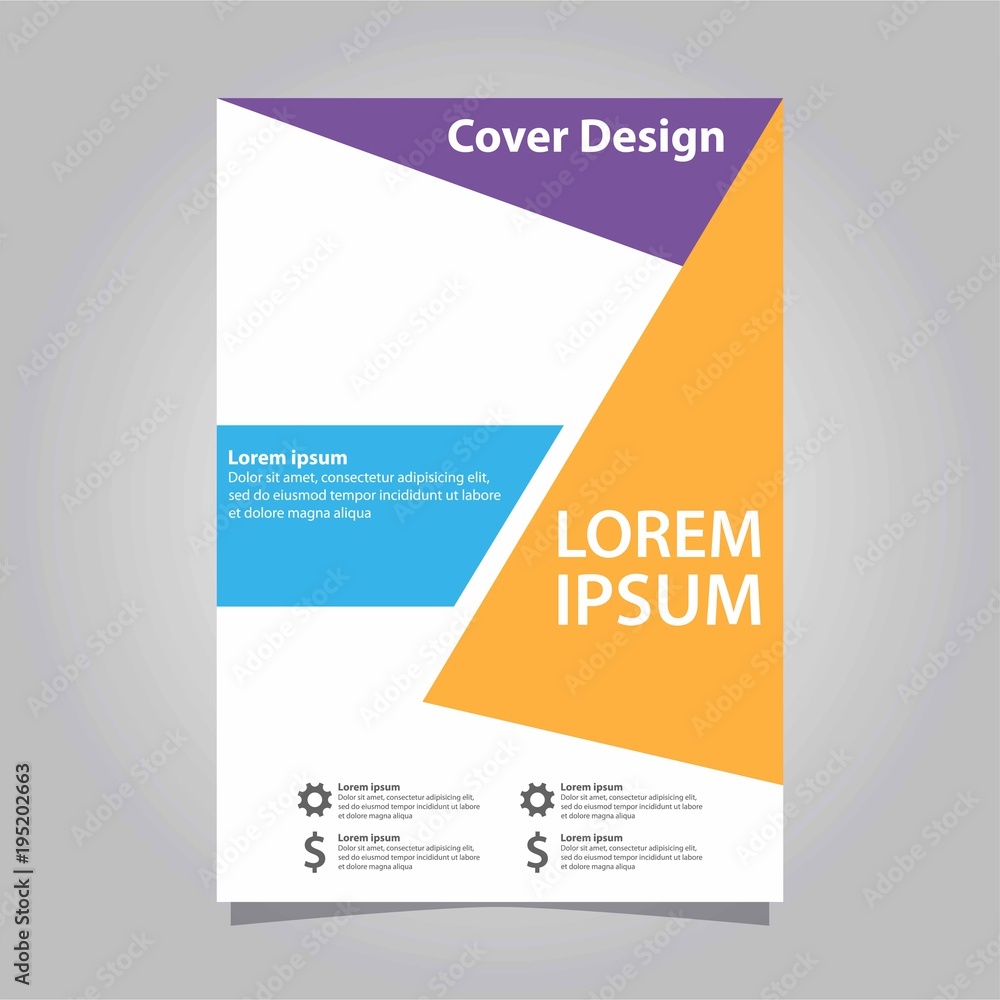 Cover design annual report, vector flyer template design for business brochure
