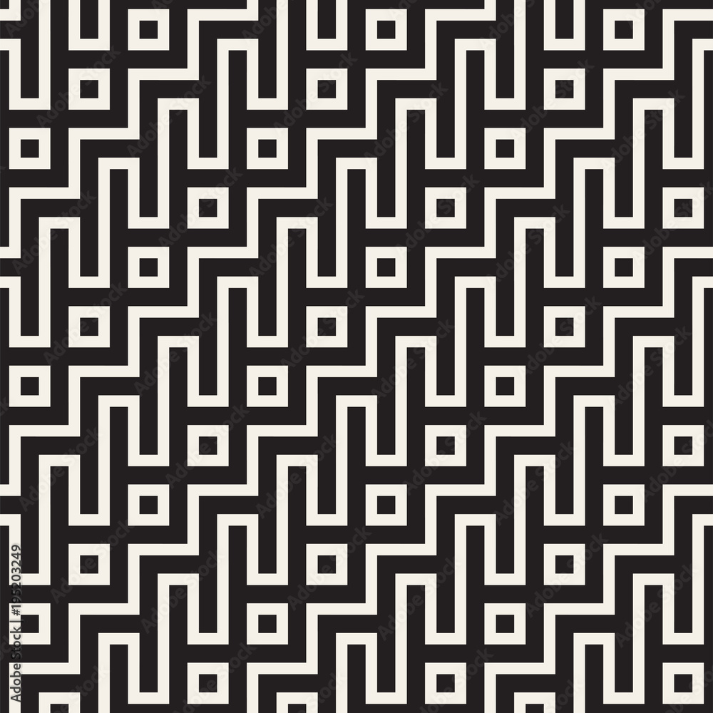 Stylish lines lattice. Ethnic monochrome texture. Abstract geometric background design. Vector seamless pattern. Stylish lines lattice. Ethnic monochrome texture. Abstract geometric background design. Vector seamless pattern.