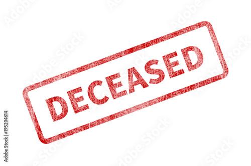 Deceased Stamp - Red Grunge Seal