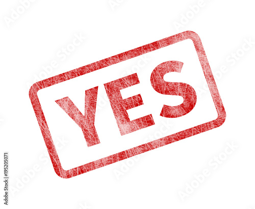 Yes Stamp - Red Grunge Seal