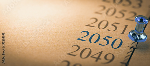 Bild auf Leinwand Year 2050, Two Thousand Fifty.