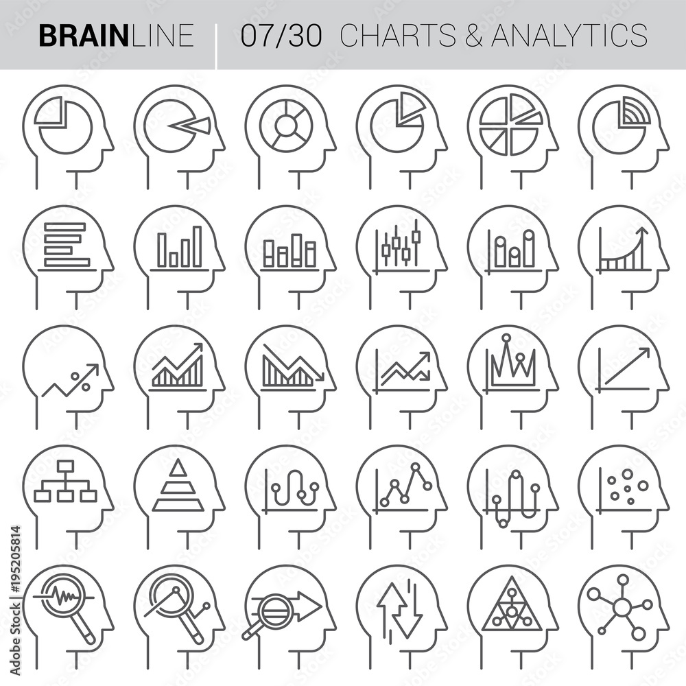 Mind Process Vector Analytics Icons Mind Process Vector Analytics Icons