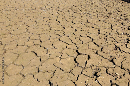 Dry clay in empty lake, in Spain