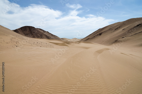 Endless sand dunes of the desert photo