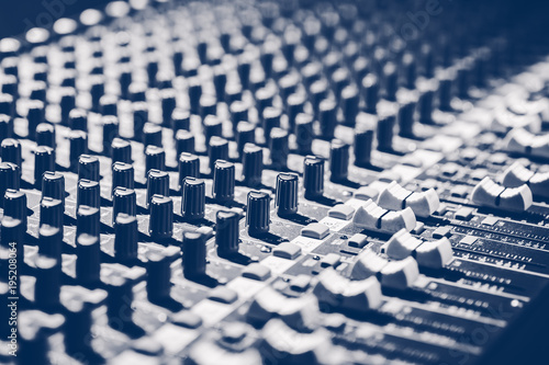 audio mixing console, music background. recording concept