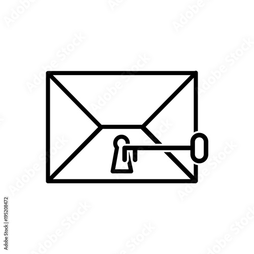 line letter message with key style security