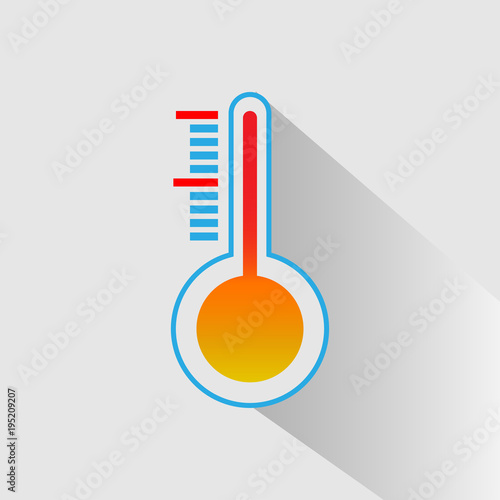 Hot thermometer icon flat design, Illustration EPS10