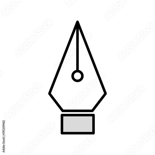 line metal office feather pen tip