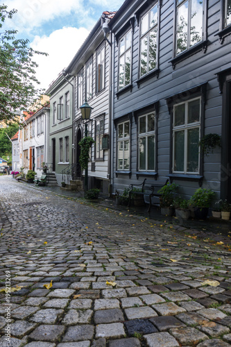 The streets of the old city. Bergen, Norway