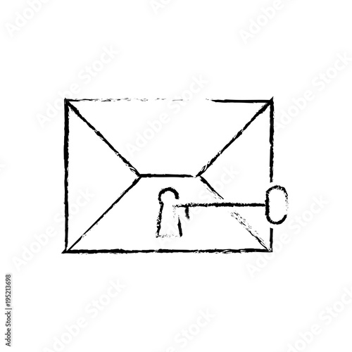 grunge letter message with key style security