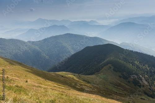 romantic mountain landscape in summer