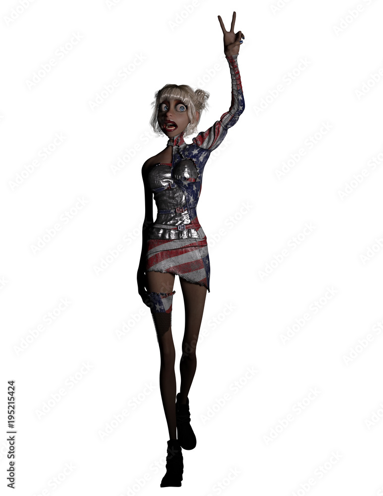 Political Character 3 D Rendering Giving Peace Sign