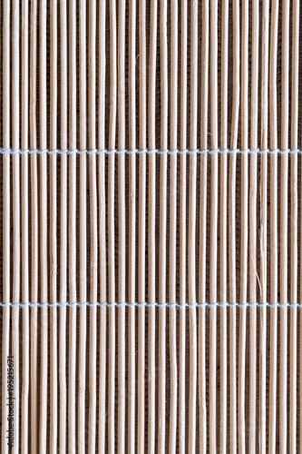 Texture mats made of young bamboo for background. Reed mat