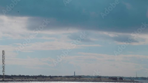 light house with clouds