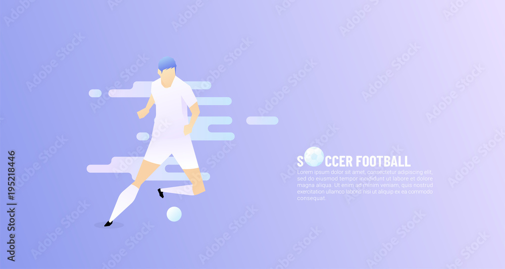 Soccer Football concept, Action, player man -Vector illustration