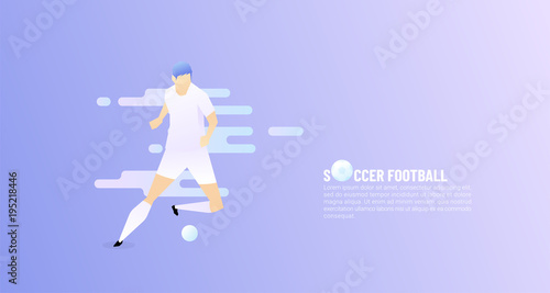 Soccer Football concept  Action  player man -Vector illustration