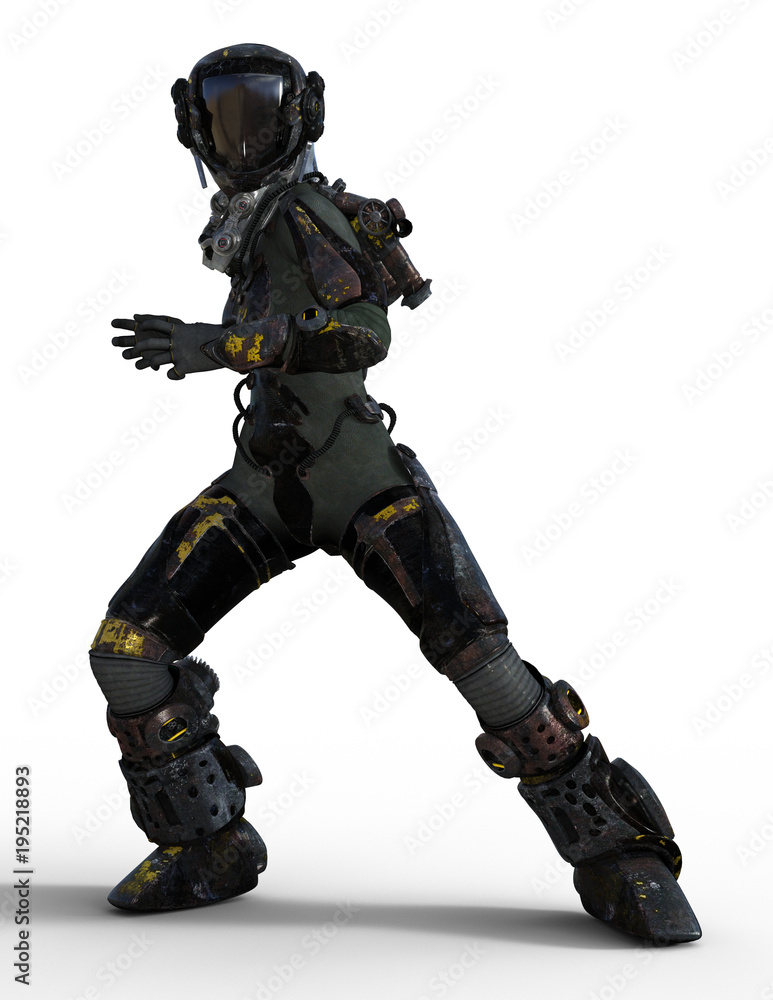 Sexy Female Science Fiction Character in Space Suit 3D Rendering Sexy Female Science Fiction Character in Space Suit 3D Rendering