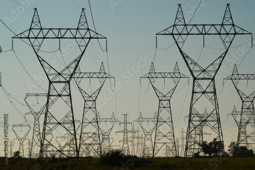 Power Grid Towers  at Dusk photo