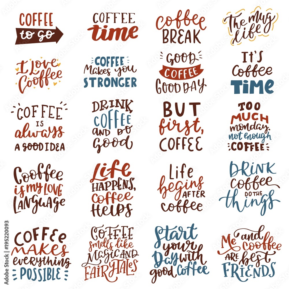 coffee lettering set coffee lettering set