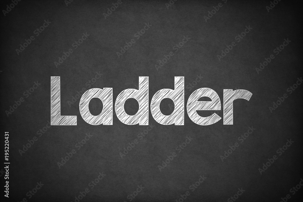 Fototapeta premium Ladder on Textured Blackboard.