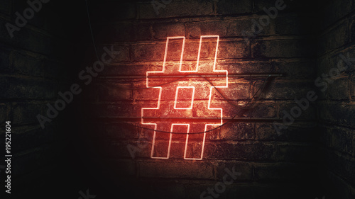 Hashtag Neon Sign