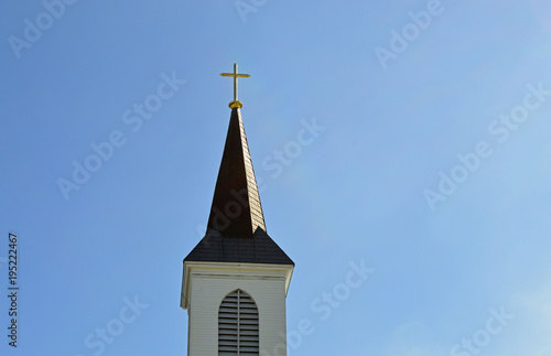 Фотография Christian background photo of a church steeple