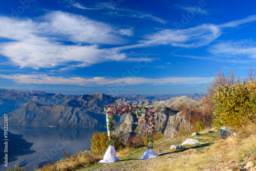 wedding arch with flowers