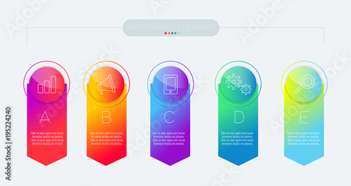 business infographic template with 5 options