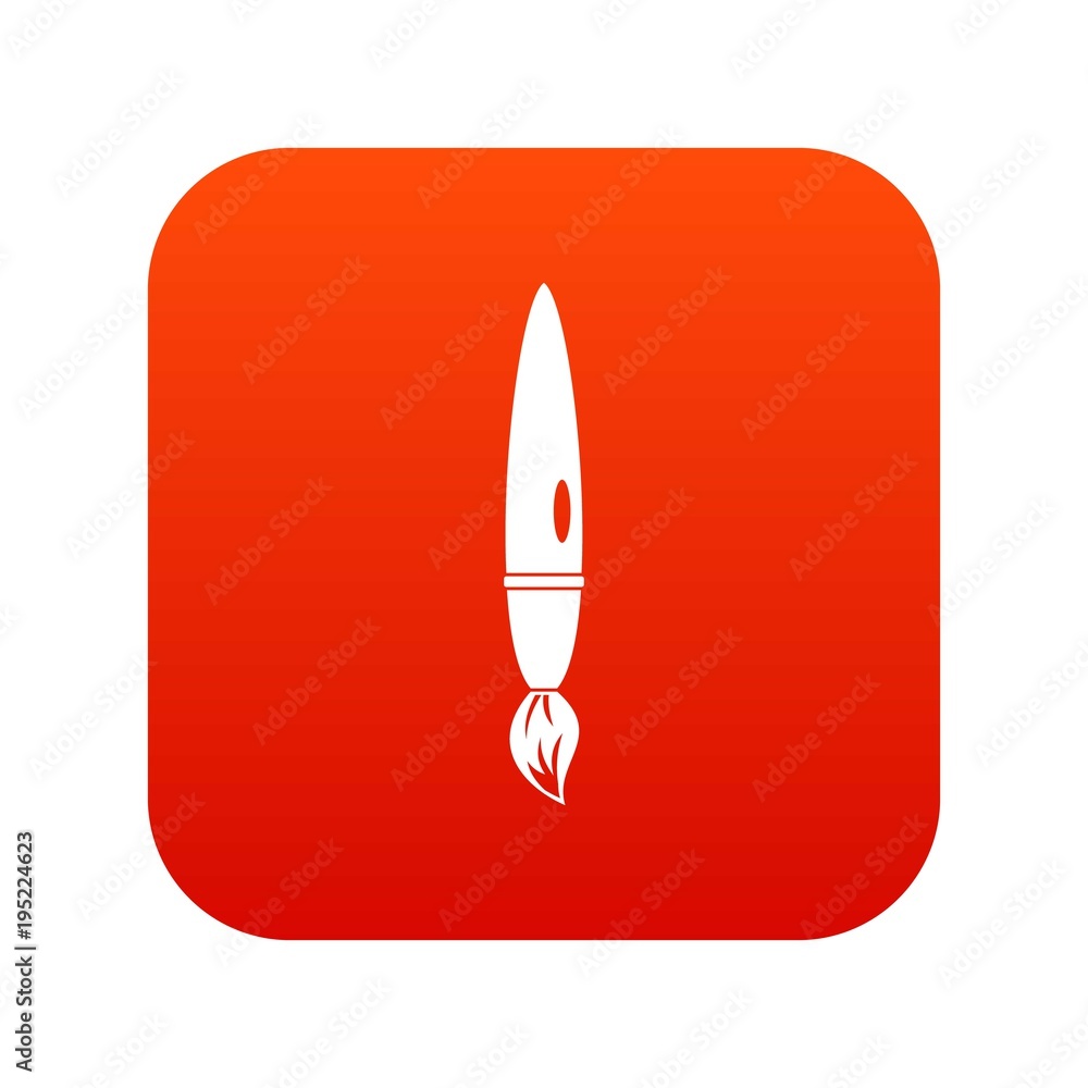 Drawing brush icon digital red Drawing brush icon digital red