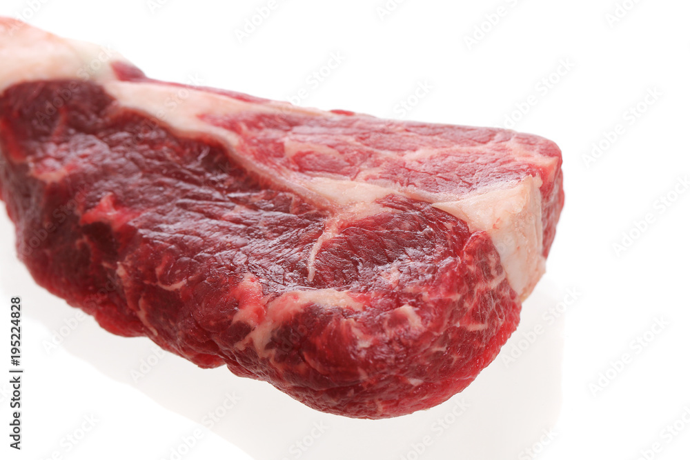 Raw Beef steak isolated in white background