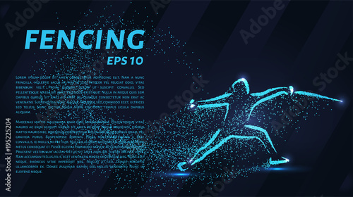 Fencing of the particles. Silhouette of fencing from small circles. Vector illustration