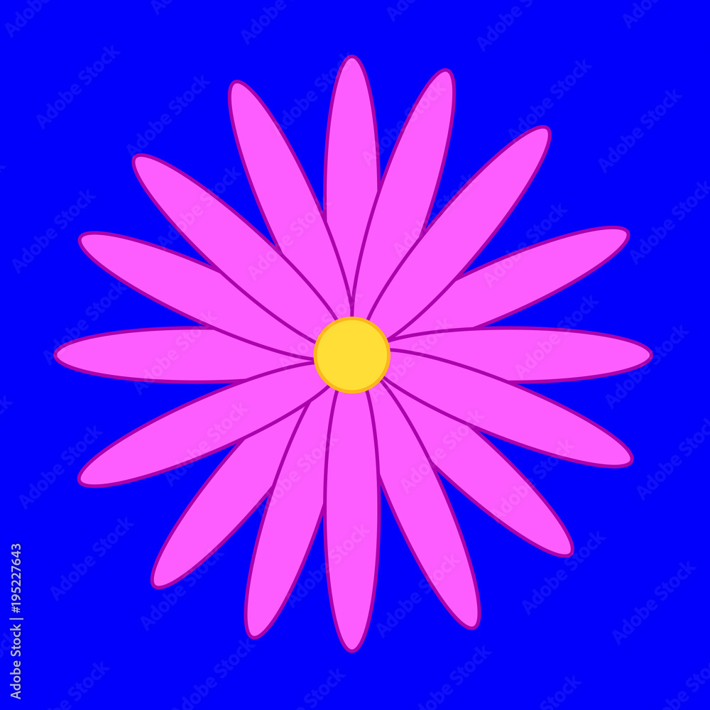 Flower on the blue background