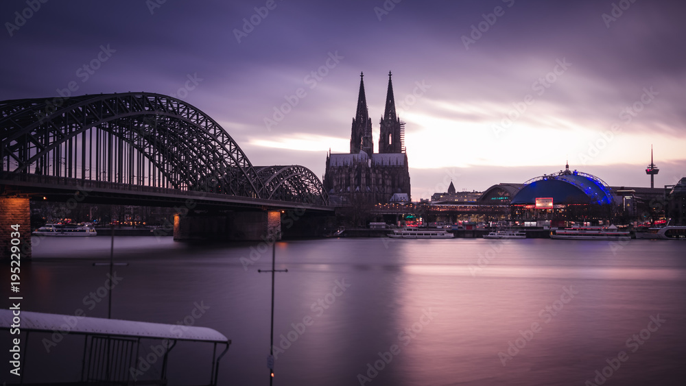 Cologne cathedral during sunset