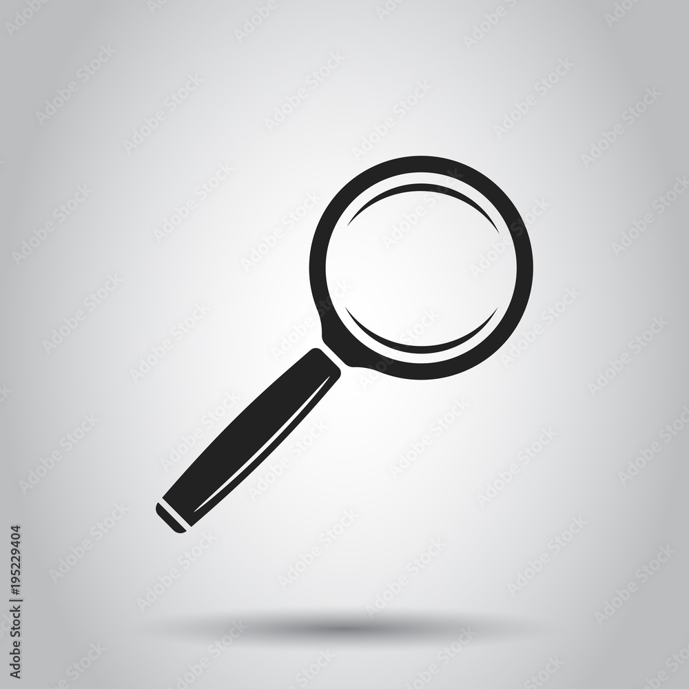 Loupe icon vector. Magnifier in flat style. Search sign concept. Loupe icon vector. Magnifier in flat style. Search sign concept.