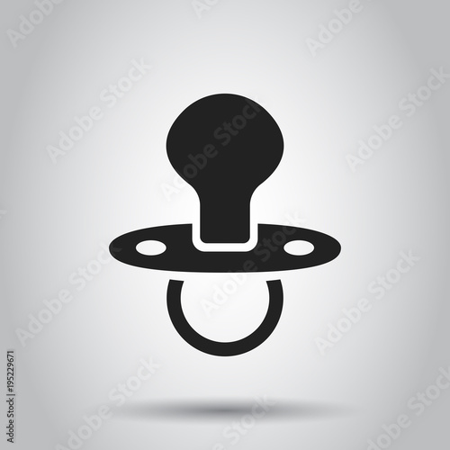 Baby pacifier icon. Child toy nipple vector illustration.