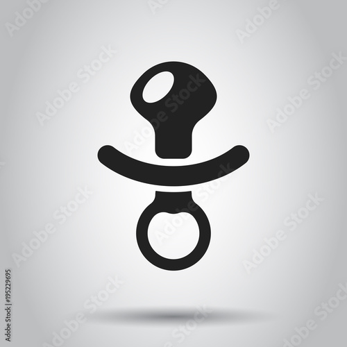 Baby pacifier icon. Child toy nipple vector illustration.